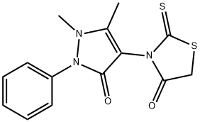 3-(1,5-dimethyl-3-oxo-2-phenyl-2,3-dihydro-1H-pyrazol-4-yl)-2-thioxothiazolidin-4-one Struktur