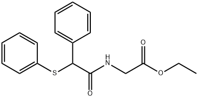 ethyl N-[phenyl(phenylsulfanyl)acetyl]glycinate Struktur