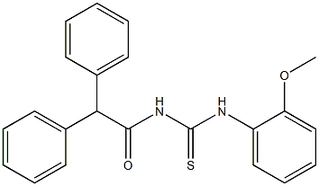 N-{[(2-methoxyphenyl)amino]carbonothioyl}-2,2-diphenylacetamide Struktur