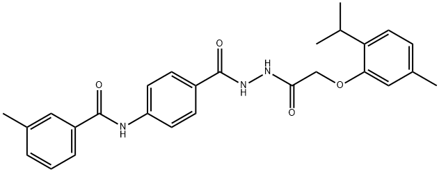 N-[4-({2-[(2-isopropyl-5-methylphenoxy)acetyl]hydrazino}carbonyl)phenyl]-3-methylbenzamide Struktur