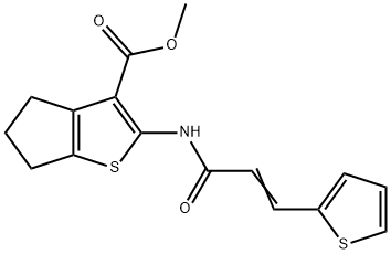 methyl 2-{[3-(2-thienyl)acryloyl]amino}-5,6-dihydro-4H-cyclopenta[b]thiophene-3-carboxylate Struktur