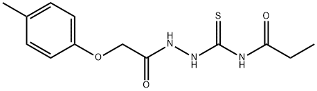 N-({2-[(4-methylphenoxy)acetyl]hydrazino}carbonothioyl)propanamide Struktur