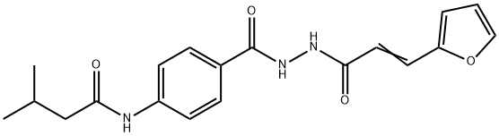 N-[4-({2-[3-(2-furyl)acryloyl]hydrazino}carbonyl)phenyl]-3-methylbutanamide Struktur