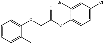 2-bromo-4-chlorophenyl (2-methylphenoxy)acetate Struktur