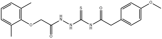 N-({2-[(2,6-dimethylphenoxy)acetyl]hydrazino}carbonothioyl)-2-(4-methoxyphenyl)acetamide Struktur