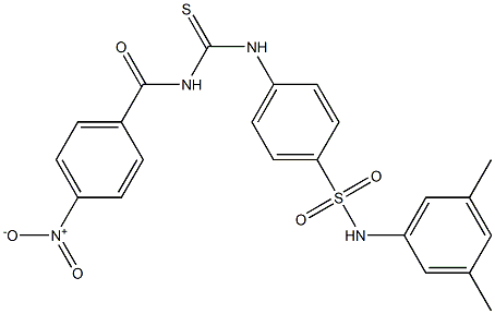 N-{[(4-{[(3,5-dimethylphenyl)amino]sulfonyl}phenyl)amino]carbonothioyl}-4-nitrobenzamide Struktur