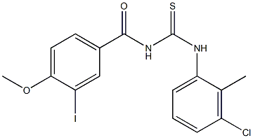 N-{[(3-chloro-2-methylphenyl)amino]carbonothioyl}-3-iodo-4-methoxybenzamide Struktur