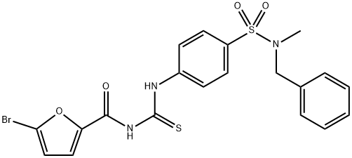 N-{[(4-{[benzyl(methyl)amino]sulfonyl}phenyl)amino]carbonothioyl}-5-bromo-2-furamide Struktur