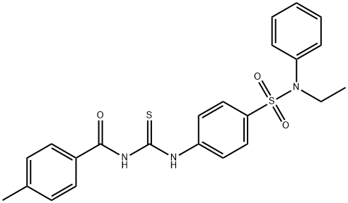 N-{[(4-{[ethyl(phenyl)amino]sulfonyl}phenyl)amino]carbonothioyl}-4-methylbenzamide Struktur