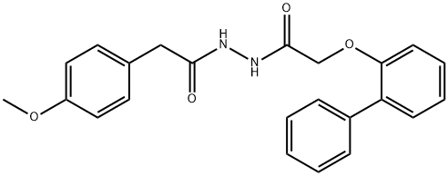 2-(2-biphenylyloxy)-N'-[(4-methoxyphenyl)acetyl]acetohydrazide Struktur