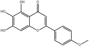 4H-1-Benzopyran-4-one, 5,6,7-trihydroxy-2-(4-methoxyphenyl)- Struktur