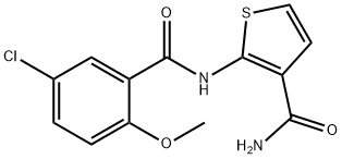 2-{[(5-chloro-2-methoxyphenyl)carbonyl]amino}thiophene-3-carboxamide Struktur