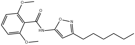 Benzamide, N-(3-hexyl-5-isoxazolyl)-2,6-dimethoxy- Struktur