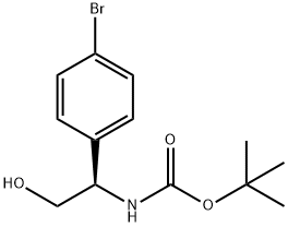 (R)-tert-butyl (1-(4-bromophenyl)-2-hydroxyethyl)carbamate Struktur