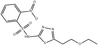 N-[5-(2-ethoxyethyl)-1,3,4-thiadiazol-2-yl]-2-nitrobenzenesulfonamide Struktur