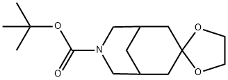 tert-butyl-7H-spiro[7-azabicyclo[3.3.1]nonane-3.2'-[1,3]dioxolane]-7-carboxylate Struktur