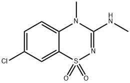 7-CHLORO-4-METHYL-3-(METHYLAMINO)-4H-BENZO[E][1,2,4]THIADIAZINE 1,1-DIOXIDE Struktur