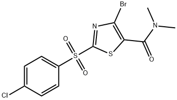 4-BROMO-2-((4-CHLOROPHENYL)SULFONYL)-N,N-DIMETHYLTHIAZOLE-5-CARBOXAMIDE Struktur