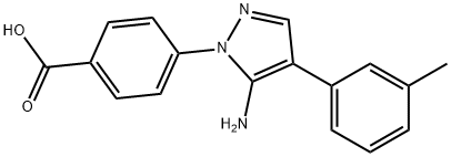 4-(5-AMINO-4-(M-TOLYL)-1H-PYRAZOL-1-YL)BENZOIC ACID Struktur