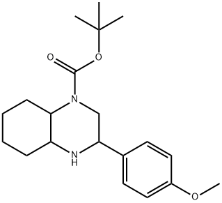 tert-butyl 3-(4-methoxyphenyl)-decahydroquinoxaline-1-carboxylate Struktur