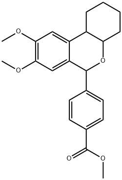 4-(8,9-Dimethoxy-1,2,3,4,6,10b-hexahydro-4aH-benzo[c]chromen-6-yl)-benzoic acid methyl ester Struktur