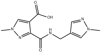 1-METHYL-3-(((1-METHYL-1H-PYRAZOL-4-YL)METHYL)CARBAMOYL)-1H-PYRAZOLE-4-CARBOXYLIC ACID Struktur