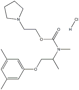 Carbamic acid,[2-(3,5-dimethylphenoxy)-1-methylethyl]methyl-, 2-(1-pyrrolidinyl)ethyl ester,monohydrochloride (9CI) Struktur