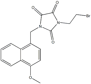 2,4,5-Imidazolidinetrione,1-(2-bromoethyl)-3-[(4-methoxy-1-naphthalenyl)methyl]- Struktur