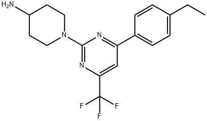 1-[4-(4-ethylphenyl)-6-(trifluoromethyl)pyrimidin-2-yl]piperidin-4-amine Struktur