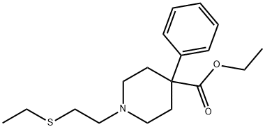 4-Piperidinecarboxylicacid, 1-[2-(ethylthio)ethyl]-4-phenyl-, ethyl ester Struktur