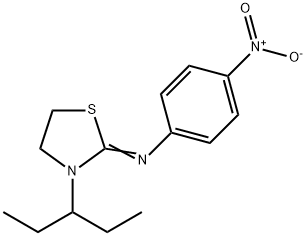 [3-(1-Ethyl-propyl)-thiazolidin-2-ylidene]-(4-nitro-phenyl)-amine Struktur