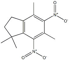 1H-Indene, 2,3-dihydro-1,1,4,6-tetramethyl-5,7-dinitro- Struktur