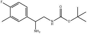 tert-butyl N-[2-amino-2-(4-fluoro-3-methylphenyl)ethyl]carbamate Struktur