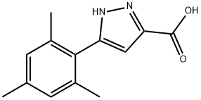 5-(2,4,6-trimethylphenyl)-1H-pyrazole-3-carboxylic acid Struktur