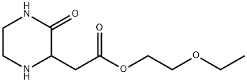 2-ethoxyethyl (3-oxo-2-piperazinyl)acetate Struktur