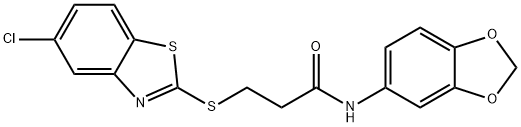 N-(1,3-benzodioxol-5-yl)-3-[(5-chloro-1,3-benzothiazol-2-yl)sulfanyl]propanamide Struktur