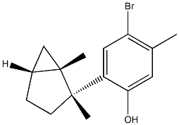 Phenol,4-bromo-2-[(1S,2R,5R)-1,2-dimethylbicyclo[3.1.0]hex-2-yl]-5-methyl- Struktur