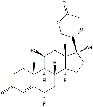 Pregn-4-ene-3,20-dione,21-(acetyloxy)-6-fluoro-11,17-dihydroxy-, (6a,11b)- (9CI) Struktur