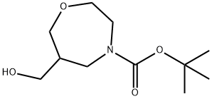 TERT-BUTYL 6-(HYDROXYMETHYL)-1,4-OXAZEPANE-4-CARBOXYLATE Struktur