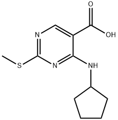 4-(cyclopentylamino)-2-(methylsulfanyl)pyrimidine-5-carboxylic acid Struktur