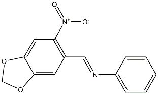 N-[(6-nitro-1,3-benzodioxol-5-yl)methylene]aniline Struktur