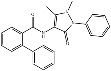 N-(1,5-dimethyl-3-oxo-2-phenylpyrazol-4-yl)-2-phenylbenzamide Struktur