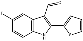 5-fluoro-2-(thiophen-2-yl)-1H-indole-3-carbaldehyde Struktur