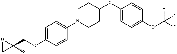 (R)-1-(4-((2-methyloxiran-2-yl)methoxy)phenyl)-4-(4-(trifluoromethoxy)phenoxy)piperidine Struktur