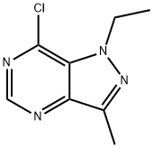 7-Chloro-1-ethyl-3-methyl-1H-pyrazolo[4,3-d]pyrimidine Struktur