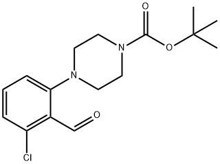 4-(3-Chloro-2-formyl-phenyl)-piperazine-1-carboxylic acid tert-butyl ester Struktur