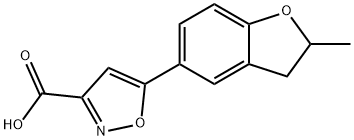 5-(2-methyl-2,3-dihydro-1-benzofuran-5-yl)isoxazole-3-carboxylic acid Struktur