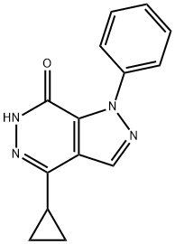 4-cyclopropyl-1-phenyl-1,6-dihydro-7H-pyrazolo[3,4-d]pyridazin-7-one Struktur