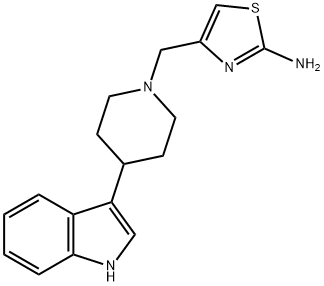 4-((4-(1H-indol-3-yl)piperidin-1-yl)methyl)thiazol-2-amine Struktur