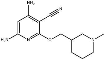 4,6-Diamino-2-(1-methyl-piperidin-3-ylmethoxy)-nicotinonitrile Struktur